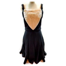 NO TARIFF Chanel Dress Ladies Wool Silk Polyurethane 4486588