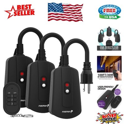 Compact Remote-Controlled Outdoor Electrical Outlet - 100ft Range, Plug-In