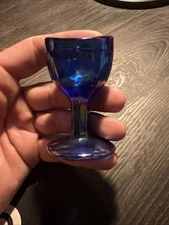 Antique Aurora Iridescent Blue Ocular Care Collectible Old Eye Glass Cup