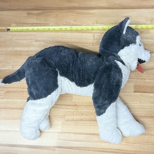 IKEA Livlig Gray White Husky Dog Plush 22” Stuffed Animal Toy Large Super Soft - Picture 6 of 7