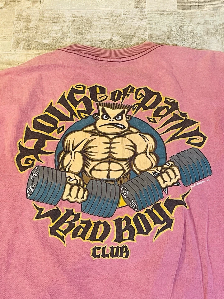 Vintage Bad Boy Club House Of Pain Bodybuilder Men’s Large Purple T-Shirt - Image 2 of 4