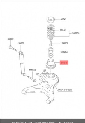 New GENUINE Hyundai Kia Trajet 2000-2003 Pad Rear Spring Lower 553433a000