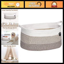 Large Dog Toy Storage Basket, Woven Rope Bin for Pet Toys  Blankets, 30L