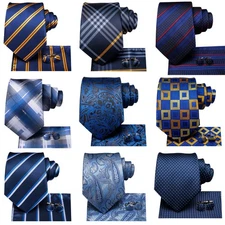 3pcs Mens Tie Floral Stripes Necktie Pocket Square Cufflinks Set Wedding Formal
