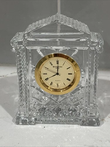 Vintage Waterford Crystal Desk Clock Irish Cut “ Waterford Ireland “