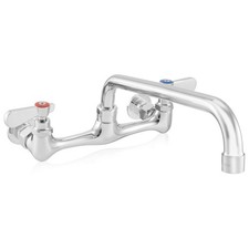 OPEN BOX - 8" Ctr 12" Swivel Spout Wall Mount Commercial Kitchen Faucet, NSF
