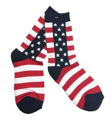 K. Bell Women's U.S. Flag Stars Stripe Cotton Crew Socks Brand New