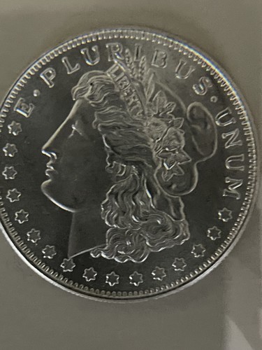 1 Oz Fine Silver .999 Morgan Round Design E Pluribus Unum United States America