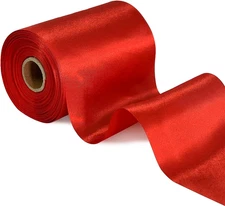 4 Inch x 22 Yards Red Satin Ribbon Solid Fabric for Craft Gift Wrapping Decorati