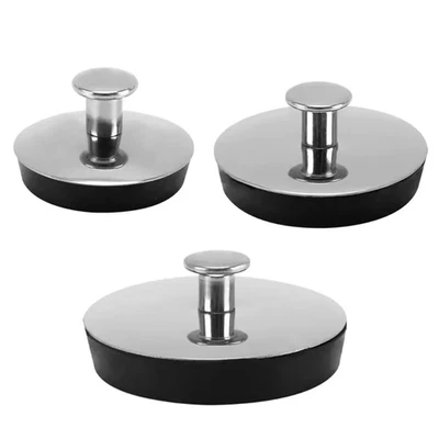 Bouchon lavabo universel inox acier inoxydable vidange stopper baignoire évier - Photo 1/4