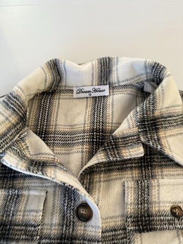 Women's Denver Long Line Shacket by Dream House Size 12 Check Long Sleeve - Picture 7 of 10