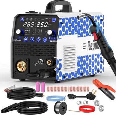 MIG/TIG/Stick Welder RBM2500 PRO + 300AMP Heavy Duty Copper Electrode Holder