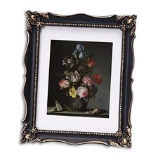 Vintage Picture Frame with Embossed Flower Design Ornate Frame for 11x14 Black