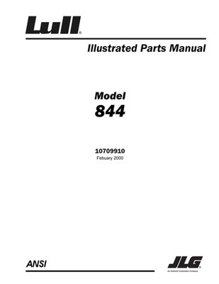 ゆんページ JLG LULL 844 Telehandler Parts Catalog Manual | eBay