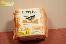 Almohadillas diurnas de flujo pesado cubierta cómoda 100 % algodón orgánico Honey Pot 14 ct