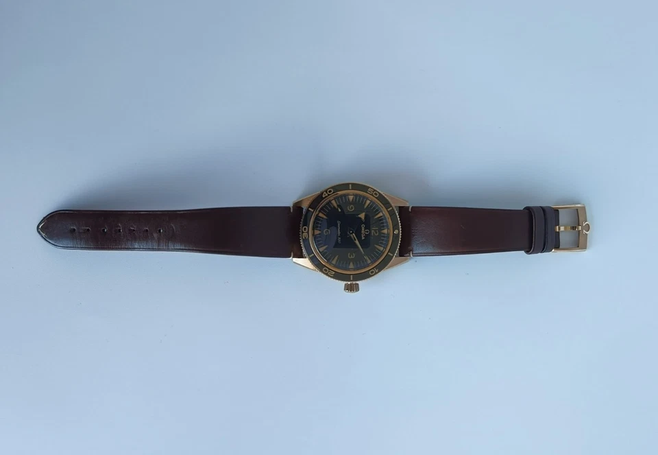 Omega Seamaster 300 41 mm bronce oro sobre correa de cuero Foto 2 de 4