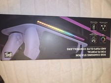 RGB Charging Dock for PS Portal  PS5 Elite Controllers DSP-881, Black  White