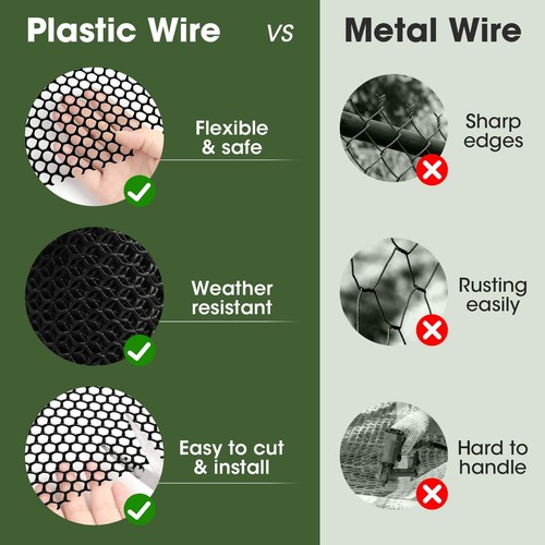 15.7IN x 16.4FT Plastic Chicken Wire Fencing Mesh, Hexagonal Chicken Wire Fen... - Picture 5 of 7