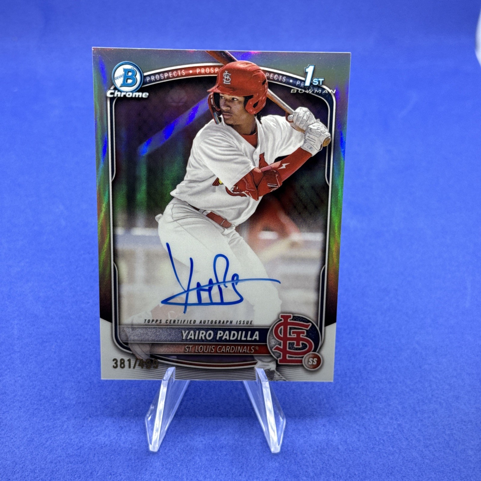 2025 Bowman Chrome Yairo Padilla /499 Refractor Auto #CPA-YP - Cardinals