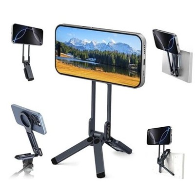 MA38 Magnetic Phone Tripod for iPhone 17/16/15-52N Strong Magnet Obsidian Gray