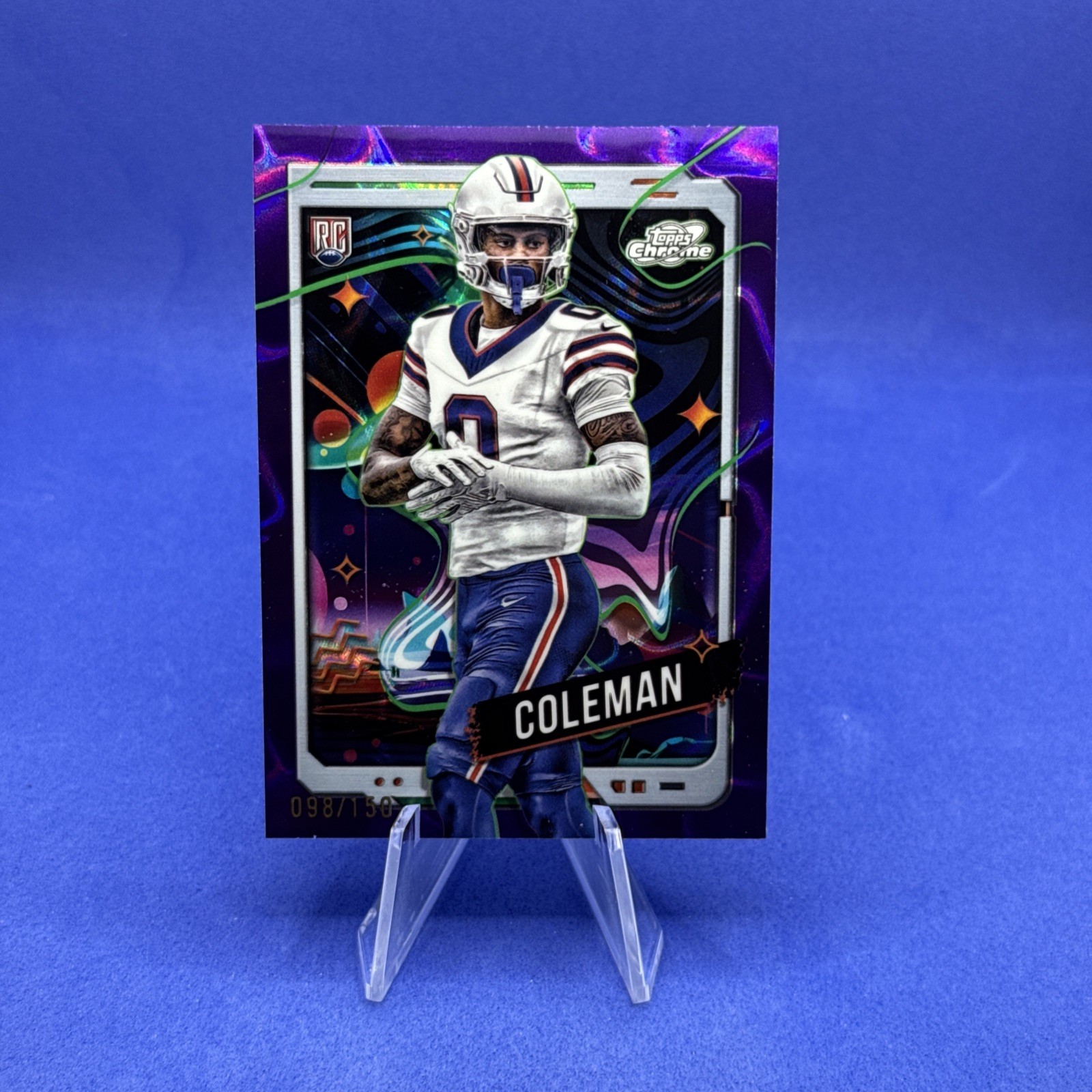 2024 Topps Cosmic Chrome Keon Coleman /150 Purple Nebula Refractor #111 - Bills