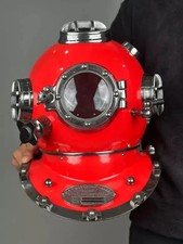 Red Mark V Deep Scuba 18" Full Size Taucher Taucherhelm Antik U.S Navy Messing
