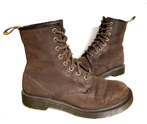 Damen Dr Martens braun Leder 8 Loch Stiefeletten Größe UK 5 hervorragender Zustand