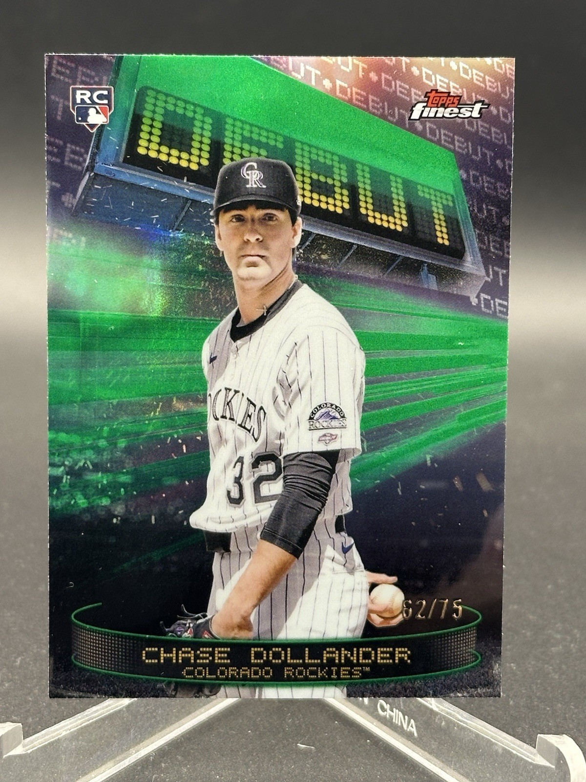 Chase Dollander 2025 Topps Finest Debut Rookie Green /75 Colorado Rockies DDR6