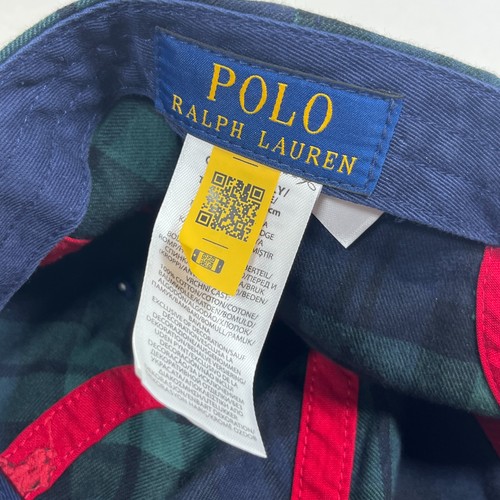 POLO RALPH LAUREN Mütze Erwachsene OS 59cm kariert Baumwolle Ball Cap schwarz watch green - Bild 5 von 12