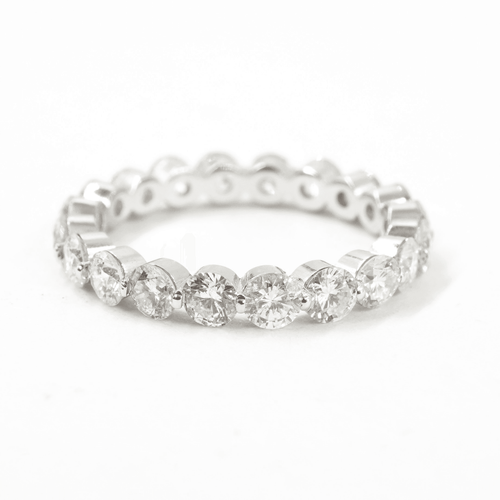 14K White Gold 2 CTW Natural Round Diamond Eternity Wedding Band in Size 5