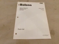 BOLENS SNOW THROWER ATTACHMENT 32 INCH MODEL 15104 PARTS LIST