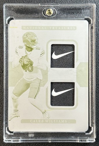 CALEB WILLIAMS 2024 NATIONAL TREASURES ROOKIE DUAL NIKE PATCH PRINTING PLATE 1/1