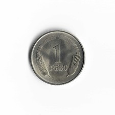 1974 Colombia - 1 Peso - 993 - Nickel Brass - 6.7g