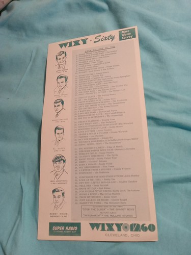 1966 Radio Station Records Survey Wixy - Sixty Top 60 Songs June 27th, 1966