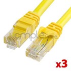 3 pack CAT6 3FT Cable Ethernet Lan Network CAT 6 RJ45 Patch Internet Yellow