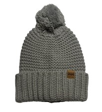 Helly Hansen Grey Chunky Knit Pom Beanie Hat ...