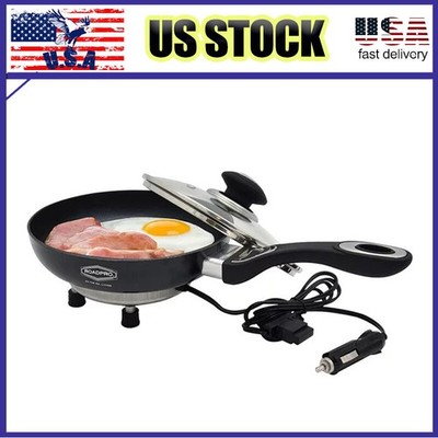 RoadPro 12 Volt Portable Electric Cooking Frying Pan w/ Non-Stick Surfaces