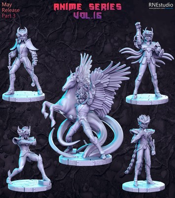 Anime Series Vol 15 Full Set Tabletop RPG Miniature 3D Printed Resin Unpainted