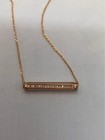 Henri Bendel Bar Necklace Luxe Rose Gold Tone Hexagon Swarovski Crystals NWT