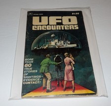 Vintage 1978 Pulp Magazine - Ufo Encounters True Stories - Golden Press - Good