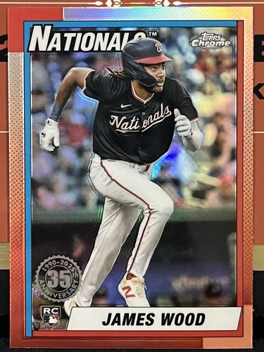 2025 Topps Chrome James Wood 35th Anniversary Rookie Refractor Nationals RC