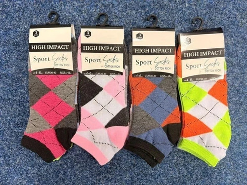 Socks, Ladies/Girls Trainer Socks Funky Designs Liner Sports Socks UK Fit 4-6.5 - Picture 27 of 28