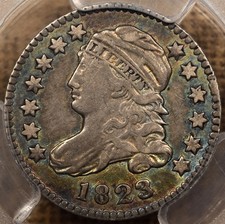 1823/2 JR-1 Small E's Capped Bust dime, PCGS VF30 sweet color DavidKahnRareCoins