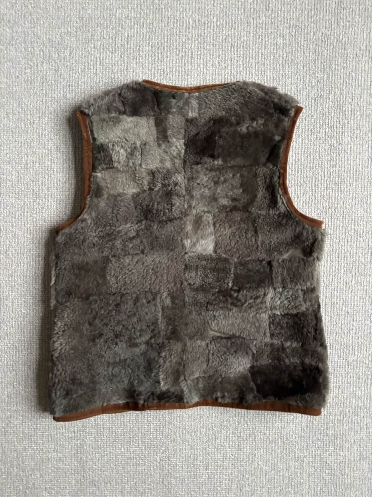 Vintage Reversible Patchwork Suede Sheepskin Vest… - image 4