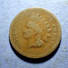 1865 Plain 5 Indian Cent  Good-