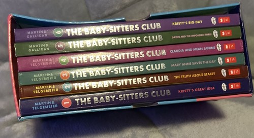 babysitter club books 1-6 (book 1 Missing) Box Is Worn And Taped Together - Foto 2 di 3