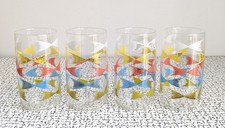 50s 60s Vintage Retro Kitsch Abstract Drinking Glasses Tumblers Chubbies MCM
