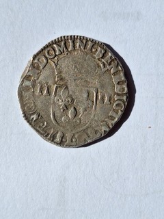 pièce argent quart d' écu Louis XIII 1629 L .Rare