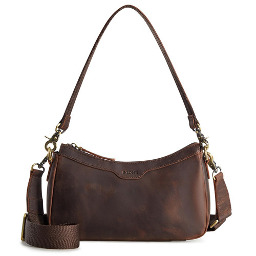 Leather Shoulder Bag for Women Small Crossbody Bags Hobo Purses with 2 Straps