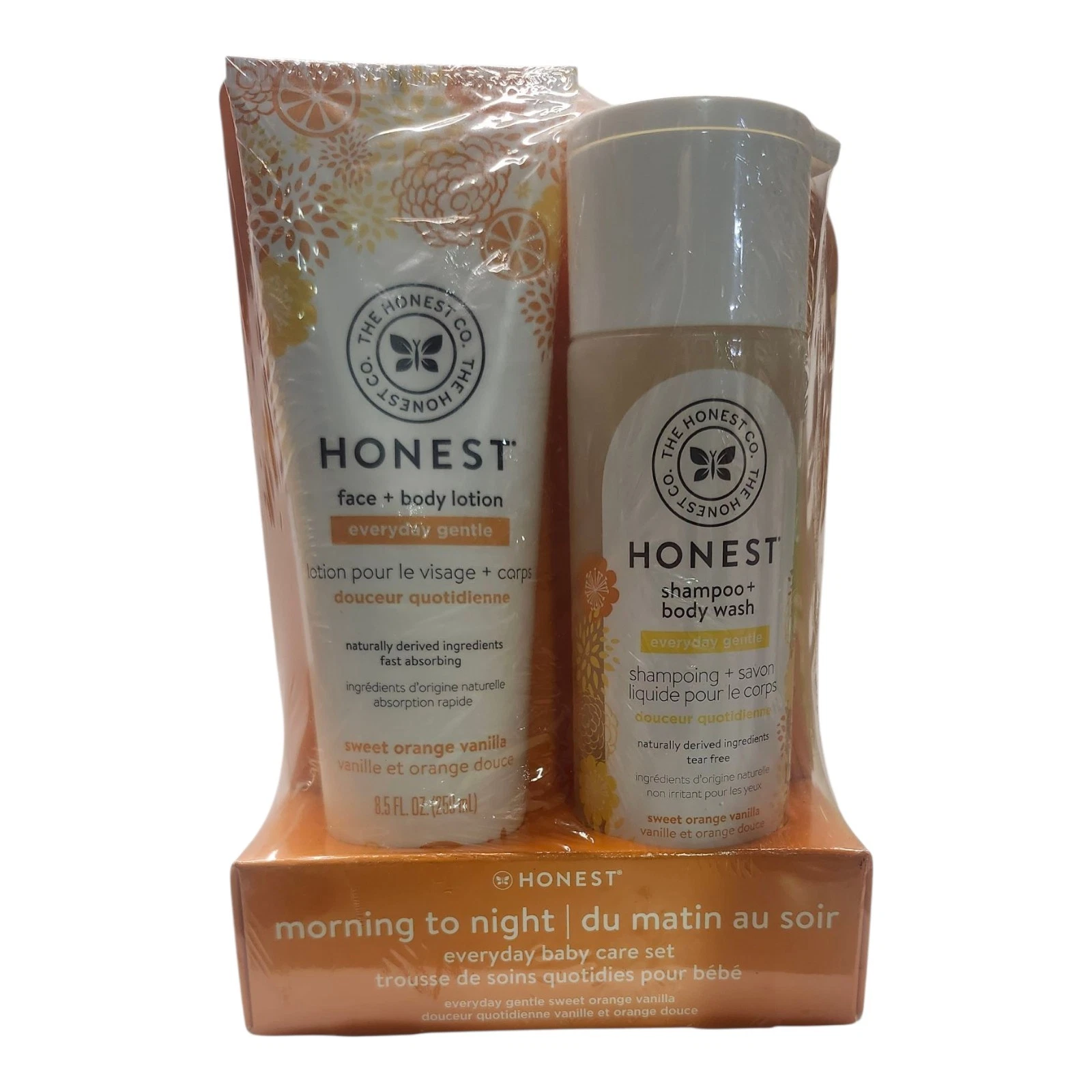 THE HONEST CO. Orange Vanilla 2-In-1 Shampoo & Face & Body Lotion Set - NEW!